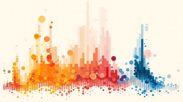 Creative infographic combining a scatter plot for consumer behavior analysis and segmented bar graphs showing conversion rates.