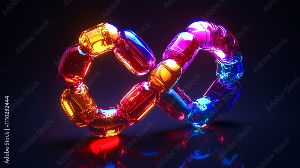 Poster health and immune strength symbolizing vibrant colorful unity with dynamic geometric harmony.
