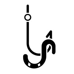 hook and bait glyph icon