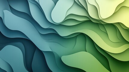 Fototapeta premium Fluidity movement layers green landscape texture smooth abstract nature calm