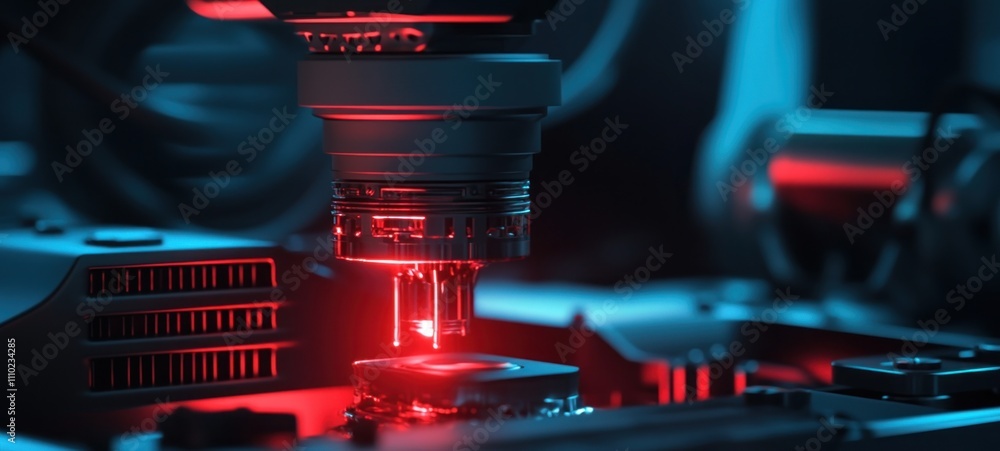 Poster high-tech precision: robotic assembly of microchips