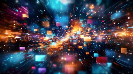 Obraz premium Abstract digital art piece that appears to be A media galaxy