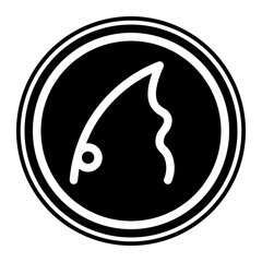 Naklejka premium fishing glyph icon
