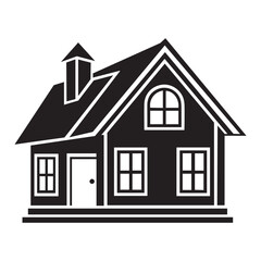 House icon silhouette vector illustration with white background.