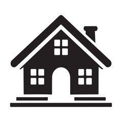 Collection home icons vector illustration, House symbol. Real estate objects and houses black icons isolated on white background.