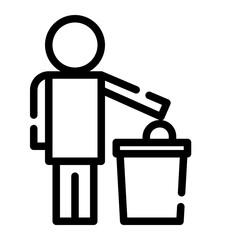 Throw garbage in its place cutline icon