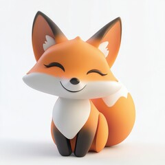Obraz premium Cute cartoon fox illustration.