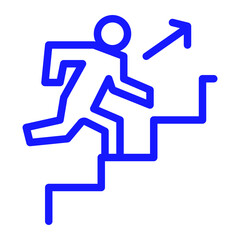 climbing up the stairs color icon