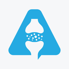 Initial Letter A Knee Joint Bone Logo For Medical and Health Symbol