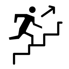 climbing up the stairs solid icon