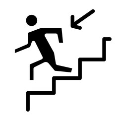 down the stairs solid icon