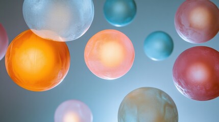 An abstract visual of mental health support with a series of interconnected, gently glowing spheres in different colors, symbolizing various support systems and approaches