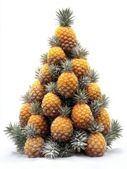 Fototapeta premium Christmas tree made of pineapples, tropical and festive design, exotic seasonal displays