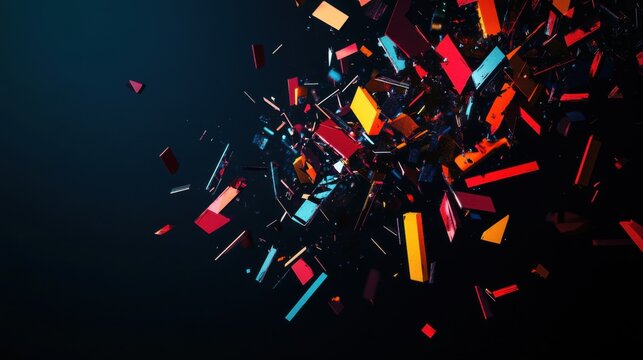 An abstract visual of multi-colored shards forming a unified, striking pattern on a clean, dark background