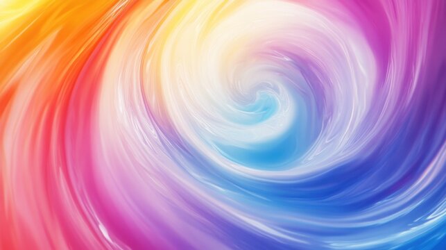 An abstract visualization of LGBTQ+ acceptance with a swirling pattern of rainbow colors merging into a single vibrant wave, symbolizing unity and inclusivity, minimalist composition