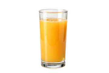 glass of orange juice isolated on white background 