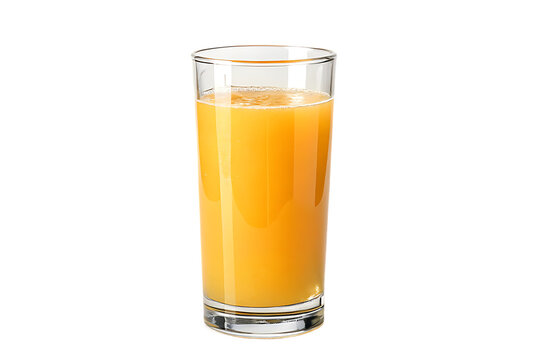 glass of orange juice isolated on white background 