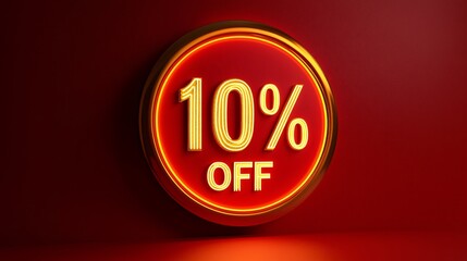 Bold discount percentage symbol prominently displayed against a red backdrop to attract attention