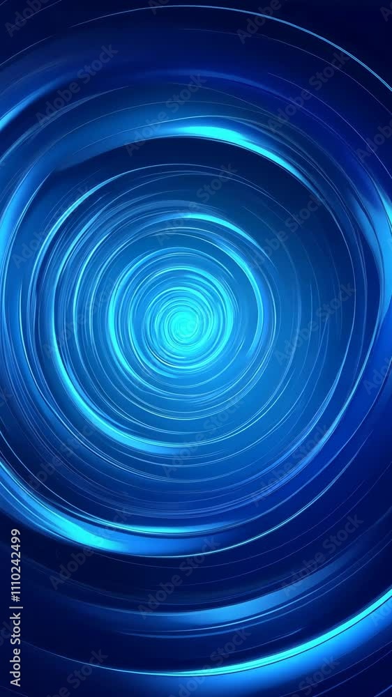 Poster swirling blue vortex creates a mesmerizing effect in a digital abstract artwork showcasing depth and