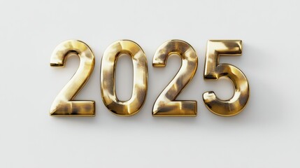 Golden  numbers in a modern font, resting on a clean white background with a faint halo effect