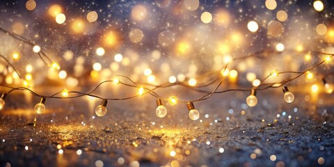 Obraz premium Golden Twinkle Lights and a Glittering Background Create a Magical Festive Ambiance
