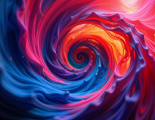 Obraz premium Hypnotic Swirling Vortex of Neon Colors in Fluid Motion