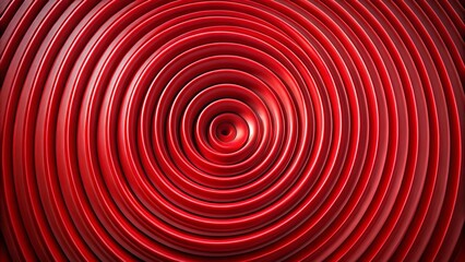 Captivating Red Spiral Circles Background with Carmine Geometric Swirl and 3D Rendered Crimson Texture Gradient - A Stunning Radial Labyrinth of Spectacular Curls