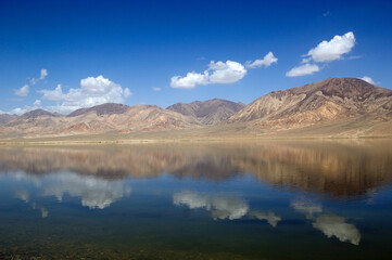 Rangkul Lake in the Pamir Mountains of Gorno-Badakhshan region in Tajikistan