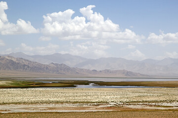 Rangkul Lake in the Pamir Mountains of Gorno-Badakhshan region in Tajikistan