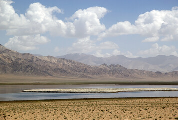 Rangkul Lake in the Pamir Mountains of Gorno-Badakhshan region in Tajikistan