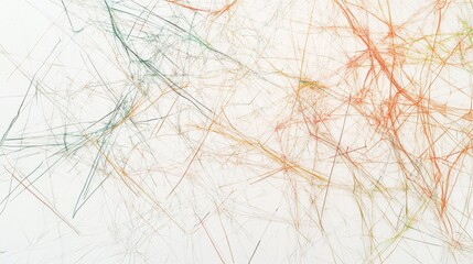 Obraz premium An evocative depiction of multi-colored abstract lines merging to form a unified, intricate web on a clean surface