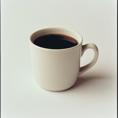 Minimalist coffee mug on plain white background