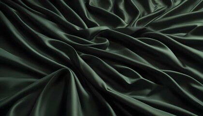 Obraz premium Tela de seda negra con pliegues y sombras espectaculares