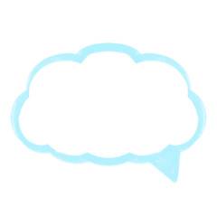 Obraz premium Blue Cloud Speech Bubble Cloud Dialogue