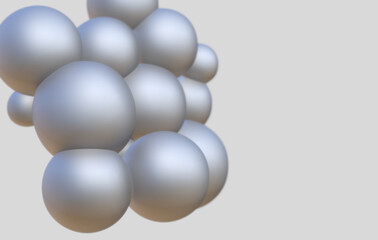 3d silver material bubble grey texture spheres background render