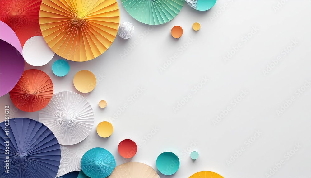 Aufkleber abstract colorful circles and cones: a vibrant composition of colorful circles and cones in varying 