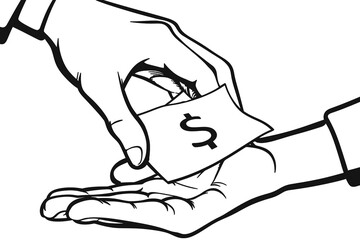 image of hand giving money