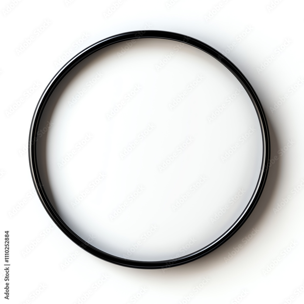 Poster simple black circular frame on a white background for creative design applications.