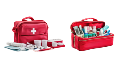 Comprehensive First Aid Kit Display Featuring Essential Medical Supplies for Emergency Preparedness and Health Management