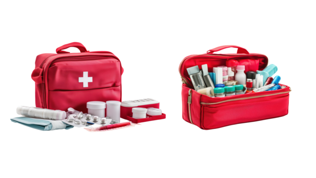 Comprehensive First Aid Kit Display Featuring Essential Medical Supplies for Emergency Preparedness and Health Management