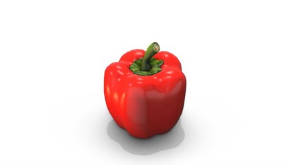 Capsicum Rotation on a White Background