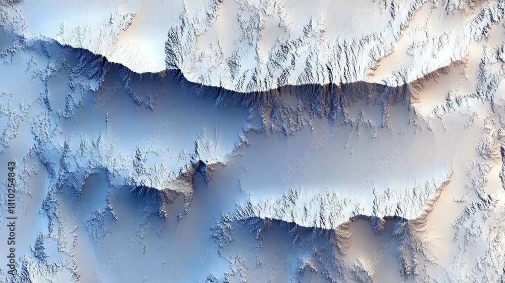 Poster Aerial view of intricate badland formations highlighting ridges and valleys in a stunning display of natural textures and patterns