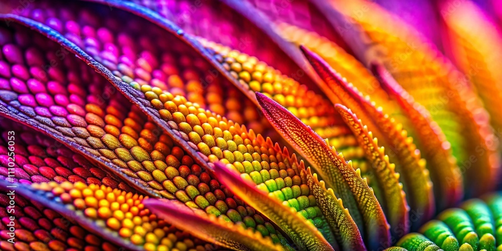 Poster close-up exploration of sensual textures and colors in a macro photography setting, capturing the in