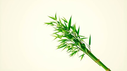 Obraz premium Lush Green Bamboo Shoots with Vibrant Foliage Against a Clean White Background