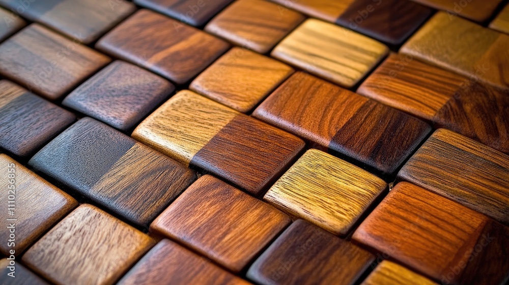 Poster wooden tile pattern showcasing diverse textures and colors, emphasizing the concept of optimization 