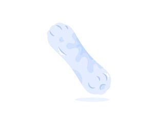 illustration of a bolster in a dirty, torn, and ugly condition. damaged white bolster. objects and conditions. bed equipment. flat style design. elements