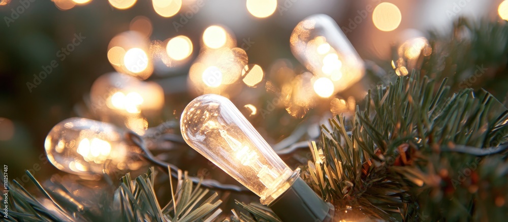 Poster festive bokeh of warm christmas lights with a soft blurred background perfect for adding seasonal te