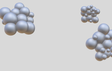 3d silver material bubble grey texture spheres background render