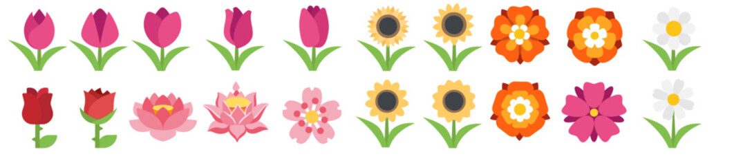 Flowers Web-App Icons Vector Models