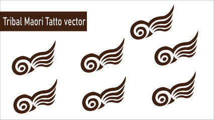 Tribal maori tattoo vector set design